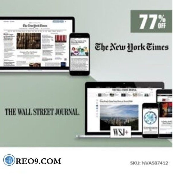 Wall Street Journal and New York Times Digital Subscription 77% Off